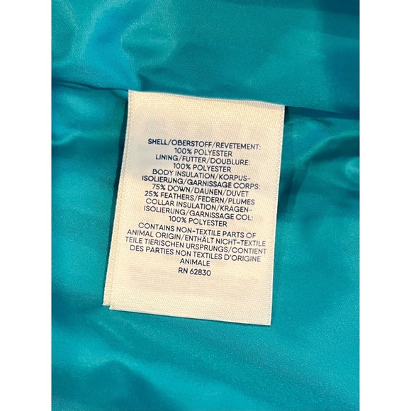 Lands' End Women's Down Puffer Vest Floral Print Teal Blue Lightweight Medium - Picture 5 of 7